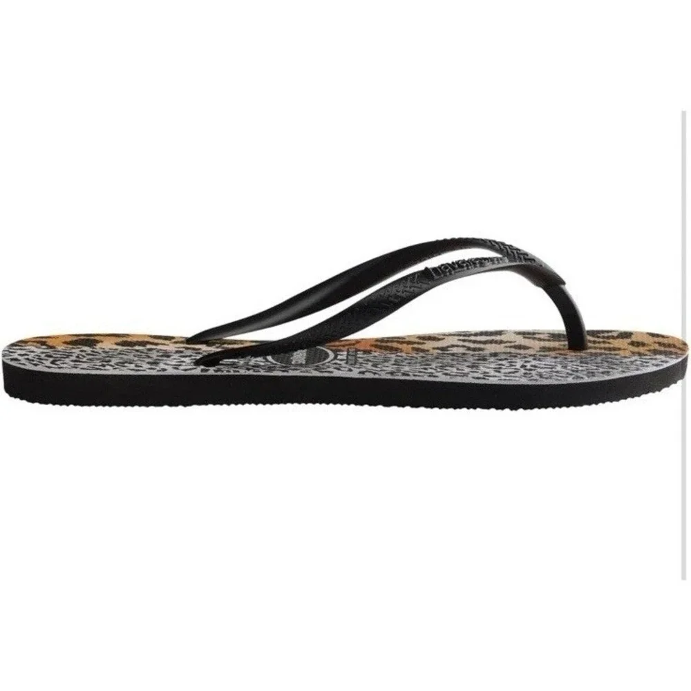 Havaianas Youth 13C/1Y Flip Flops Leopard Print Slim Mixed Print NWT